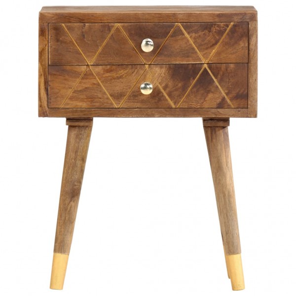 Mesita de noche de madera maciza de mango 43x30x58 cm M 3