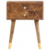 Mesita de noche de madera maciza de mango 43x30x58 cm 3