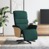Sillón reclinable con reposapiés tela verde oscuro 1