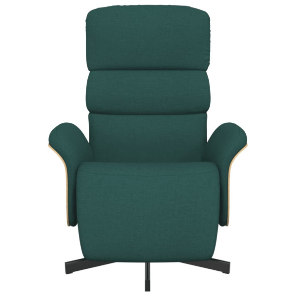 Sillón reclinable con reposapiés tela verde oscuro M 3