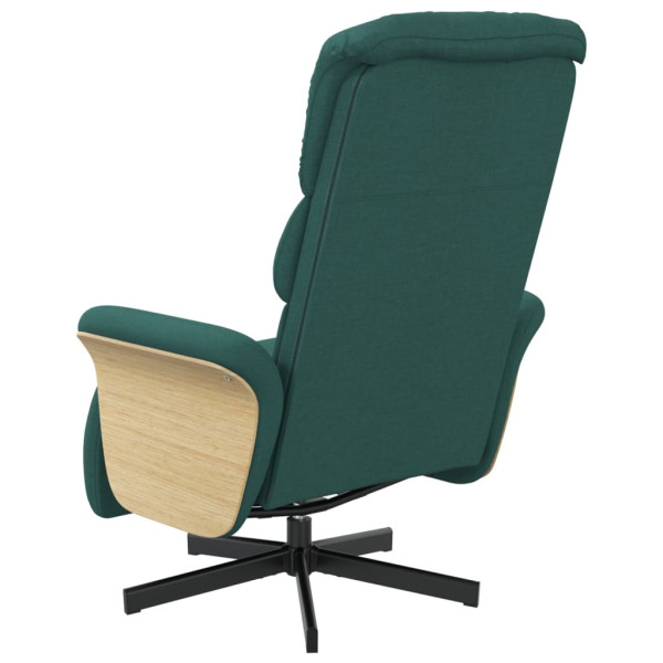 Sillón reclinable con reposapiés tela verde oscuro M 5