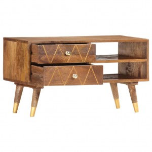 Mueble para TV de madera maciza de mango 85x35x47 cm H