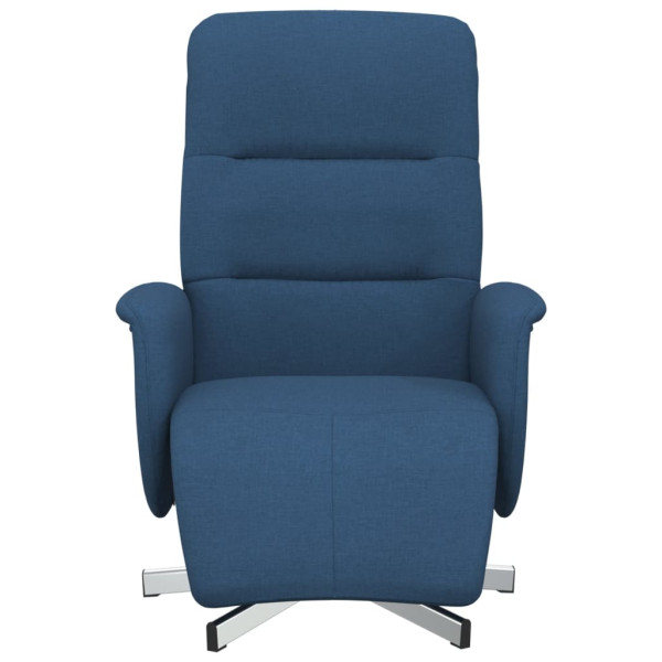 Sillón reclinable con reposapiés tela azul M 3