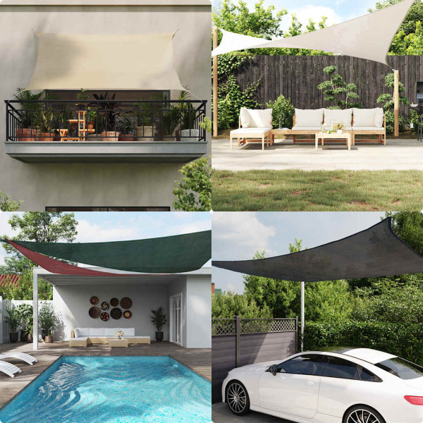 Toldo de vela trapecio HDPE naranja160 g/m² 3/4x2 m D