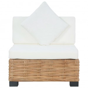 Sofá sin reposabrazos con cojines ratán natural H