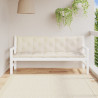 Cojines de banco de jardín 2 uds blanco crema 180x50x7 cm 1