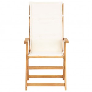 Cadeiras jardim reclináveis 2pcs madeira acácia maciça castanho H