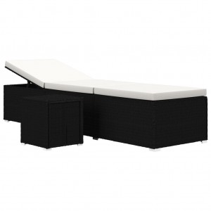 Espreguiçadeira almofadão e mesa de centro vime PE branco nata H