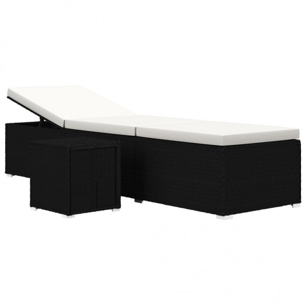 Espreguiçadeira almofadão e mesa de centro vime PE branco nata M 2