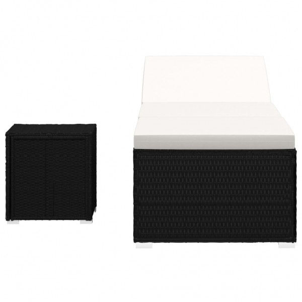 Espreguiçadeira almofadão e mesa de centro vime PE branco nata M 4