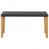 Banco de jardín ratán sintético y madera de acacia negro 120 cm 2