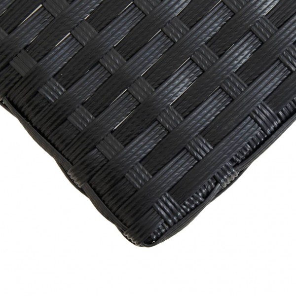 Banco de jardim 120 cm vime PE e madeira de acácia maciça preto M 5