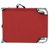 Tumbona plegable con toldo de aluminio rojo 4