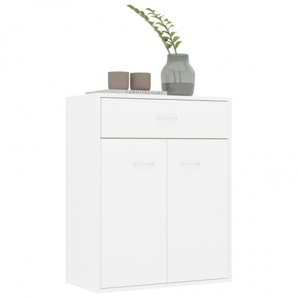 Aparador de madera contrachapada blanco 60x30x75 cm M 2