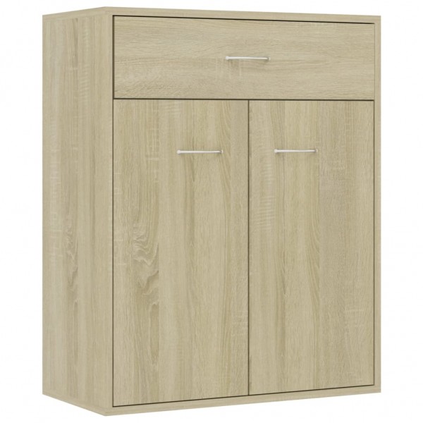 Aparador de madera contrachapada color roble Sonoma 60x30x75 cm M 2