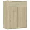 Aparador de madera contrachapada color roble Sonoma 60x30x75 cm 2