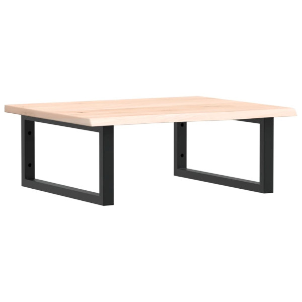 Estante de lavabo de pared de acero y madera maciza de roble M 2