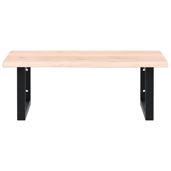 Estante de lavabo de pared de acero y madera maciza de roble M 4