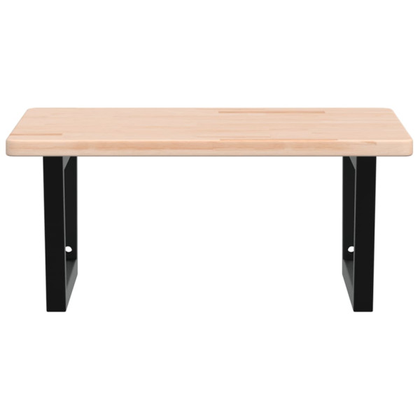 Estante de lavabo de pared de acero y madera maciza de roble M 4