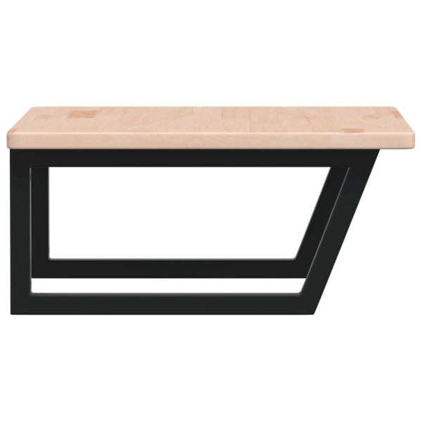 Estante de lavabo de pared de acero y madera maciza de roble M 5