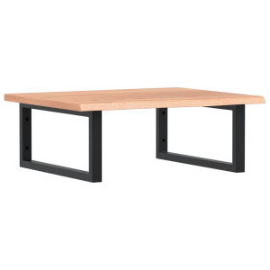 Estante de lavabo de pared de acero y madera maciza de roble H