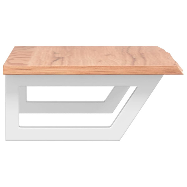 Estante de lavabo de pared de acero y madera maciza de roble M 5