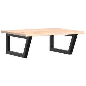 Estante de lavabo de pared de acero y madera maciza de roble H