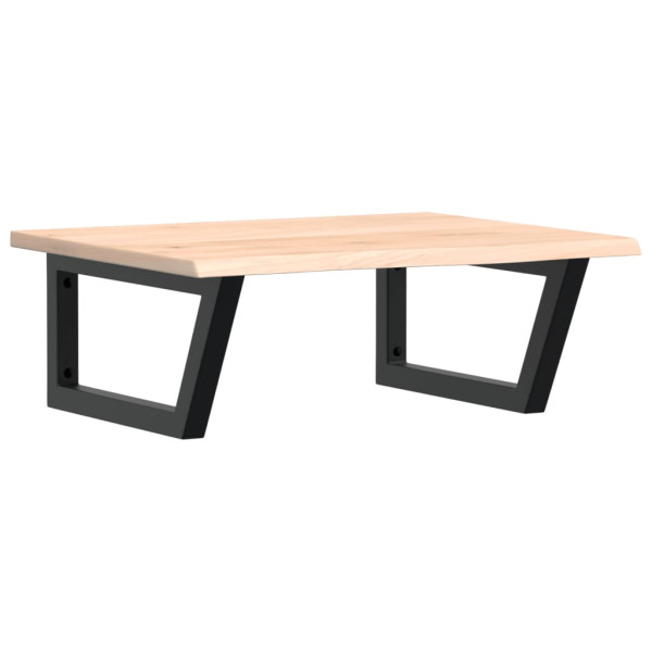 Estante de lavabo de pared de acero y madera maciza de roble M 2