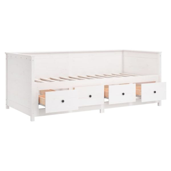 Sofá-cama sem colchão 90x190 cm madeira de pinho maciça branco M 5