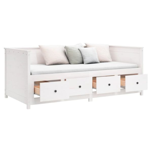 Sofá-cama sem colchão 90x190 cm madeira de pinho maciça branco M 3