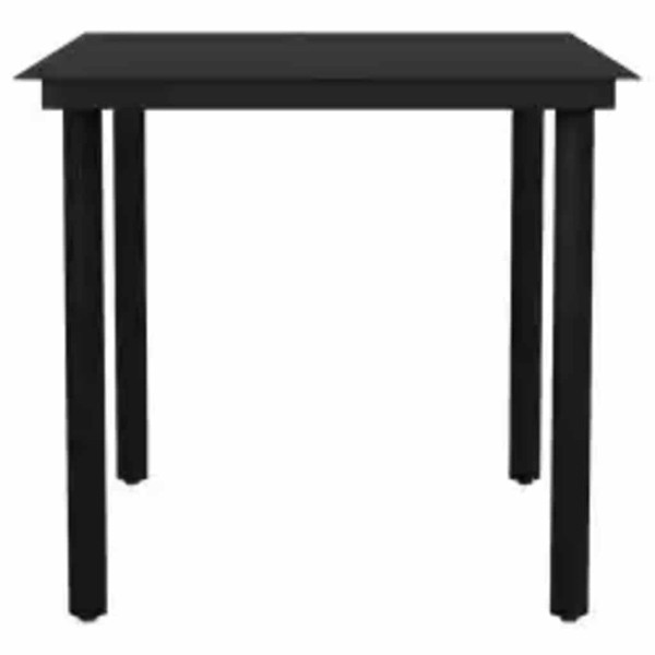 Conjunto jantar jardim 3 peças almofadas vidro vime PE castanho M 5