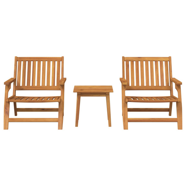 Cadeiras de Jardim com Mesa 3 pcs Madeira Sólida Acácia M 2