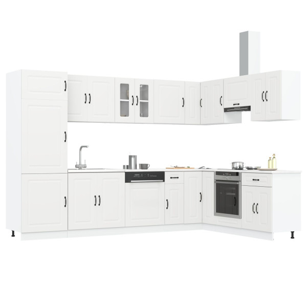 Armário de Cozinha  'Kalmar'com Pias Duplas Branco em Estrutura de Madeira M 3