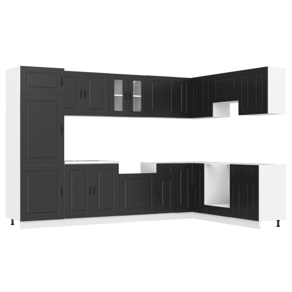 Gabinete de cocina  Kalmar con dobles fregaderos Negro Madera elaborada M 2