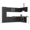 Gabinete de cocina  Kalmar con dobles fregaderos Negro Madera elaborada 3