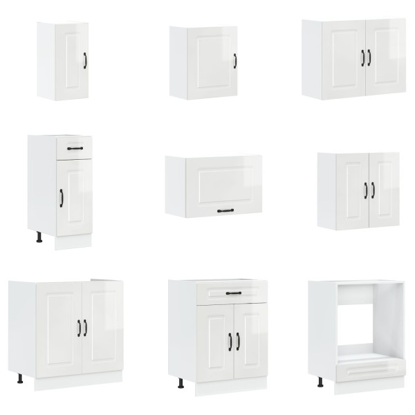 Gabinete de Cocina  Kalmar con Doble Lavabo Alta Brillo Blanco Madera Elaborada M 4