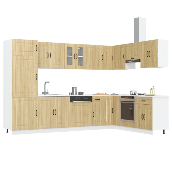 Gabinete de cocina  Kalmar con doble lavabo de roble sonoma y madera elaborada M 3