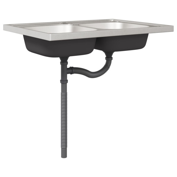 Gabinete de cocina  Kalmar con doble lavabo de roble sonoma y madera elaborada M 5