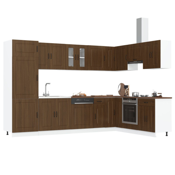 Gabinete de Cocina  Kalmar con Doble Fregadero Madera de Roble M 3