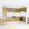 Gabinete de Cocina  Kalmar con Lavabo Doble en Madera de Roble Artesanal 1