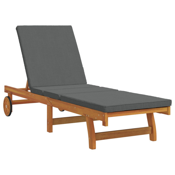 Sillón de playa con ruedas. mesa y cojín de madera maciza de acacia M 4
