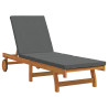 Sillón de playa con ruedas. mesa y cojín de madera maciza de acacia 4