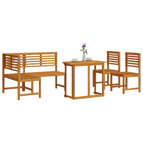 Juego de Comedor de Jardín de 4 Piezas - Madera Sólida de Acacia M 3