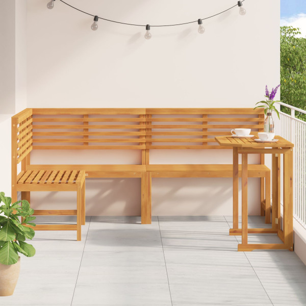 Conjunto de Bistro para o Jardim 3 Peças  em Madeira Sólida de Acácia M 4