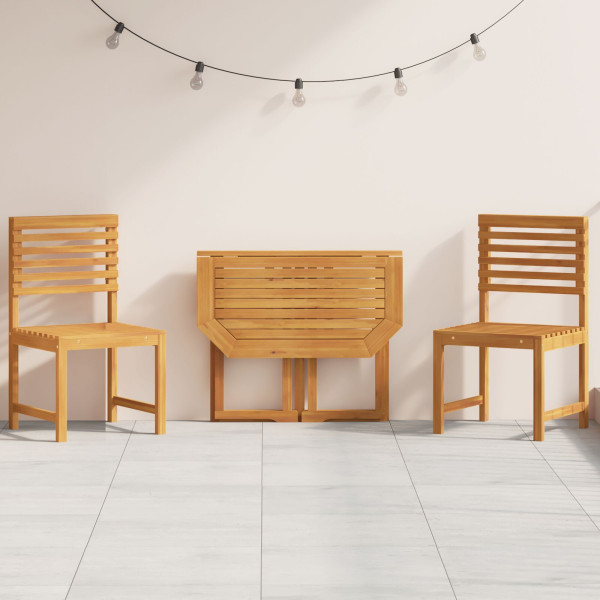 Conjunto de Bistro de Jardín de 3 Piezas  de Madera Maciza de Acacia D