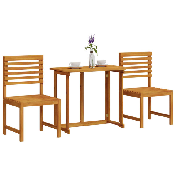 Conjunto de Bistro de Jardín de 3 Piezas  de Madera Maciza de Acacia M 3