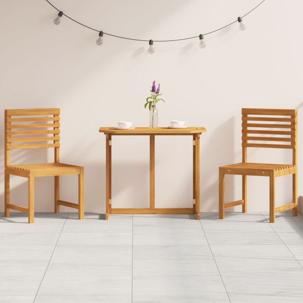 Conjunto de Bistro de Jardín de 3 Piezas  de Madera Maciza de Acacia M 4