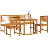 Conjunto de Comedor de Jardín de 5 Piezas  de Madera Sólida de Acacia 3
