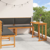 Conjunto de Comedor para Jardín de 4 Piezas con Cojines de Madera Maciza de Acacia 1
