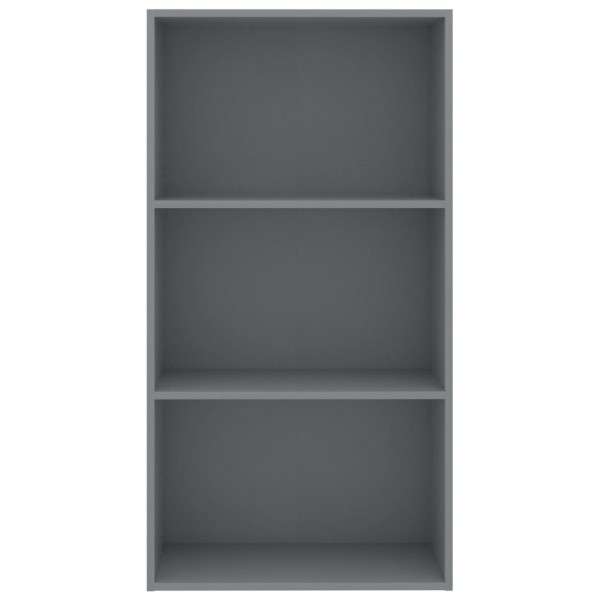 Estantería de 3 niveles madera contrachapada gris 60x30x114 cm M 4